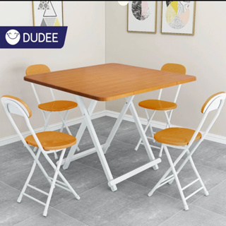 DUDEE ชุดโต๊ะ พร้อมเก้าอี้ โต๊ะทานข้าวพับเก็บ ZDZ-2 ขนาด 80x80 cm.มีให้เลือก 3 สี