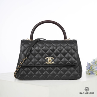 CHANEL COCO LIZARD 10.5_ BLACK CAVIAR GHW