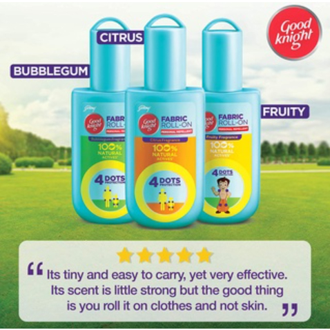 (ซื้อในไลฟ์ 39 บาท)โรลออนแต้มกันยุง ใช้ได้ตั้งแต่แรกเกิด ผลิตจากธรรมชาติ100% Good Knight Fabric Roll on 8ml