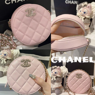 ชาแนล  CHANEL  หัวเข็มขัดเพชรรอบพายกระเป๋าลายนูนเงาหนังลูกวัวไหล่โซ่กระเป๋าสะพายข้าง Womens