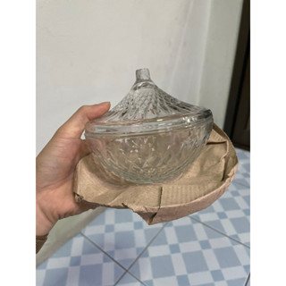 โถแก้วมีฝาปิด ลวดลายสวย Classic Candy Dish (made in Indonesia)