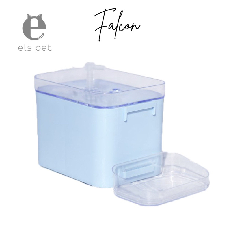 (ลดล้างสต๊อก) Falcon - Els Pet น้ำพุแมว น้ำพุหมา น้ำพุสัตว์เลี้ยง 2in1 ความจุน้ำ 2 ลิตร ฟรีถาดอาหาร 1 ถาด