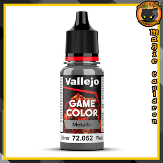 Silver 18ml. New Vallejo Game Color Metallic สีอะคริลิคสูตรน้ำ