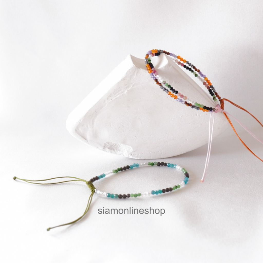 Minimalist bracelet – Birthstone หินประจำวันเกิด ขนาด 2 มม. สร้อยข้อมือ เชือกถัก by siamonlineshop ราคา ถูกที่สุด ดีลบีเคเค แกลเลอรีภาพที่ 3