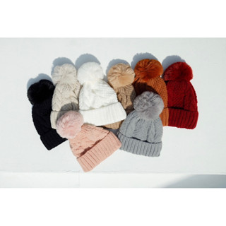 H01 KNITTED MOHAIR HAT หมวกไหมพรมบุขนหนา กันหนาวได้ถึง -20