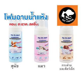 Pet Protect โฟมอาบน้ำแห้ง กำจัดแบคทีเรีย และบำรุงขนสัตว์ จากธรรมชาติ100%