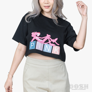 DOSH WOMENS CROPPED TOPS  PINK PANTHER เสื้อยืดทรงครอปสั้น ผู้หญิง 9DPPWT1014-BL