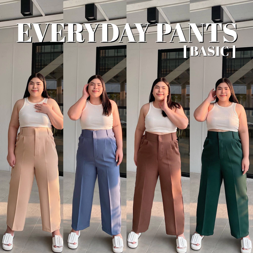 (A09) EVERYDAY PANTS [BASIC] กางเกงสาวอวบ เก็บพุงเอวสูง รุ่นประหยัด
