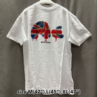 Palm Angels Tee T-shirt Flag London Bear เสื้อ เสื้อแขนสั้น ลายหมี ลอนดอน ลายธง หน้าหมี ปาล์มแองเจิล เสื้อยืด สีขาว