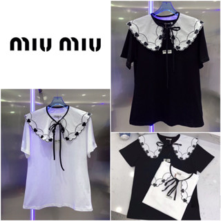 เสื้อแขนสั้น MIUMIU + ผ้าคลุมไหล่