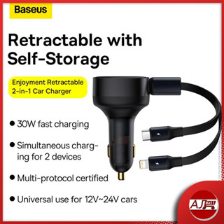 Baseus 2-in-1 ที่ชาร์จในรถยนต์ C+L USB Type-C 30W ชาร์จไว สําหรับแท็บเล็ต Samsung PD i13 12 12-24V