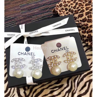 ส่งจาก กทม. ต่างหูแฟชั่น Chanel ประดับมุก งานเกาหลี เพชรCZ พร้อมส่ง เกรดคุณภาพ