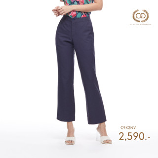 C&amp;D LINEN PANTS กางเกงขายาว สีน้ำเงิน (C9X2NV)