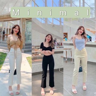 Minimal Jeans 🧸🤍 กางเกงยีนส์ทรงกระบอกเล็ก เอวสูง ผ้ายืดอย่างดีใส่สบายมาก สีสวยทุกสี