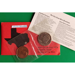 USA ชุดเหรียญ 2 เหรียญประธานาธิบดี  Dollar  Eisenhower &amp; Lyndon Jonson Medal ปี 1978