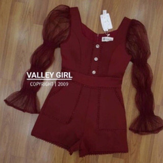 Valley Girl จั้มสูทขาสั้น สีแดง ไซส์ S