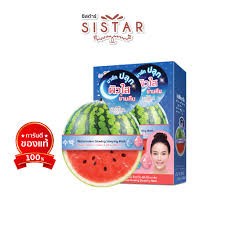 SISTAR watermelon Sleeping Mask ซิสต้าส์ แตงโม สลีปปิ้งมาส์คสูตรเข้มข้นซองกลม/ 1 กล่อง