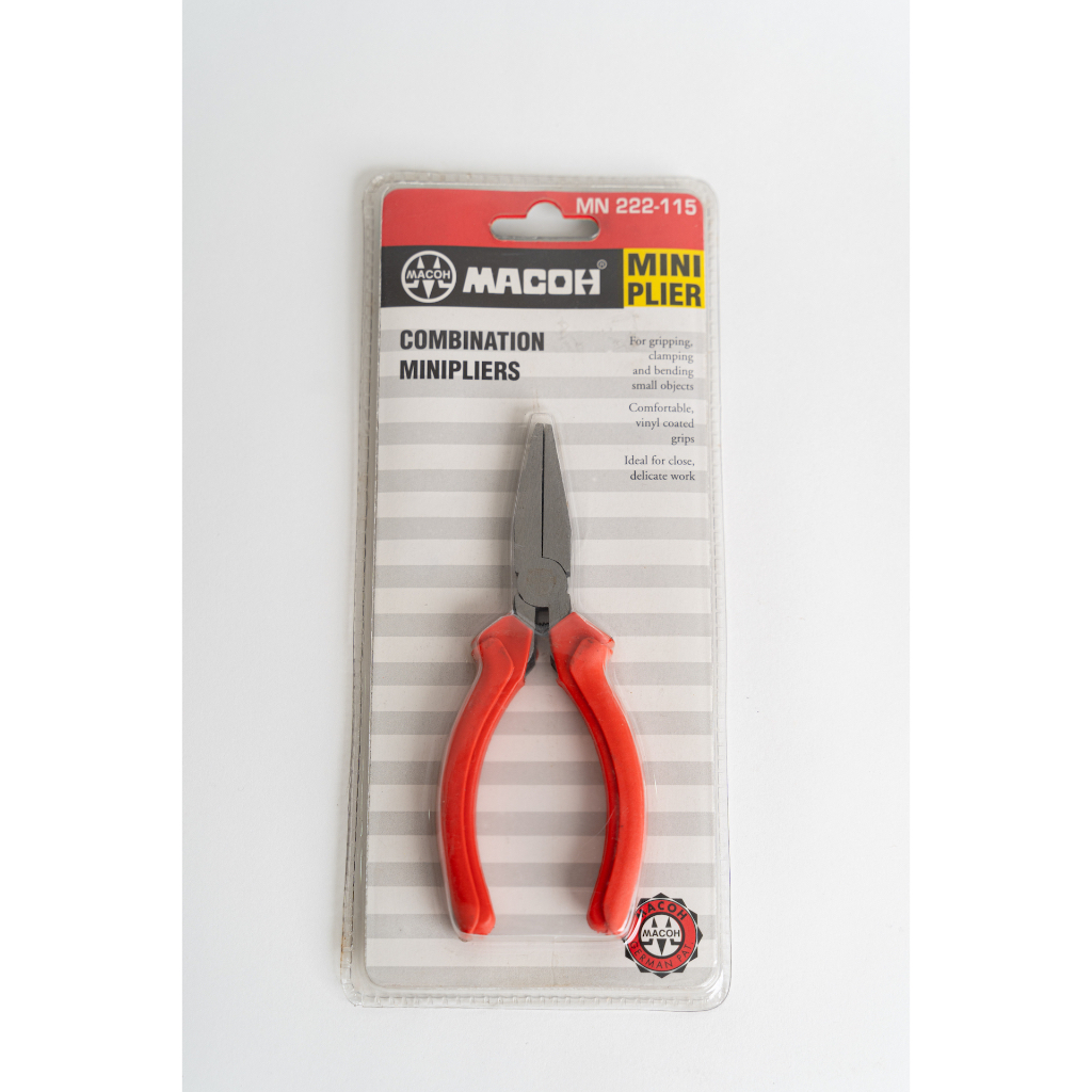 คีมปากแบนเรียบ ไม่มีฟัน ขนาด 5 นิ้ว ยี่ห้อ Macoh รุ่น MN 222-115