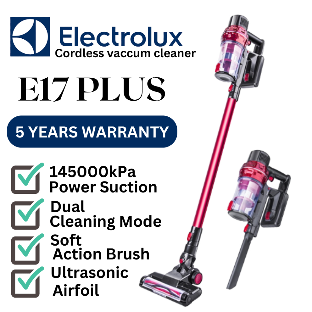 ✨โปรโมชั่นตอนนี้✨Electrolux เครื่องดูดฝุ่น E17 Plus แรงดูดสูง เครื่องดูดฝุ่นไร้สาย พร้อมหัวไร้สายแบบ