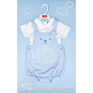 Sun smile ชุดเอี๊ยม เด็กเล็ก ลายหมี Size : แรกเกิด - 12 เดือน 3-6M 6-9M 9-12M