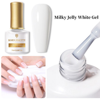 สี MILKY JELLY WHITE GEL สีนมธรรมชาติ สีเจล สีทาเล็บ วิดีโอใช้ Hard gel เพิ่มความนู้นของเล็บด้วยนะคะ