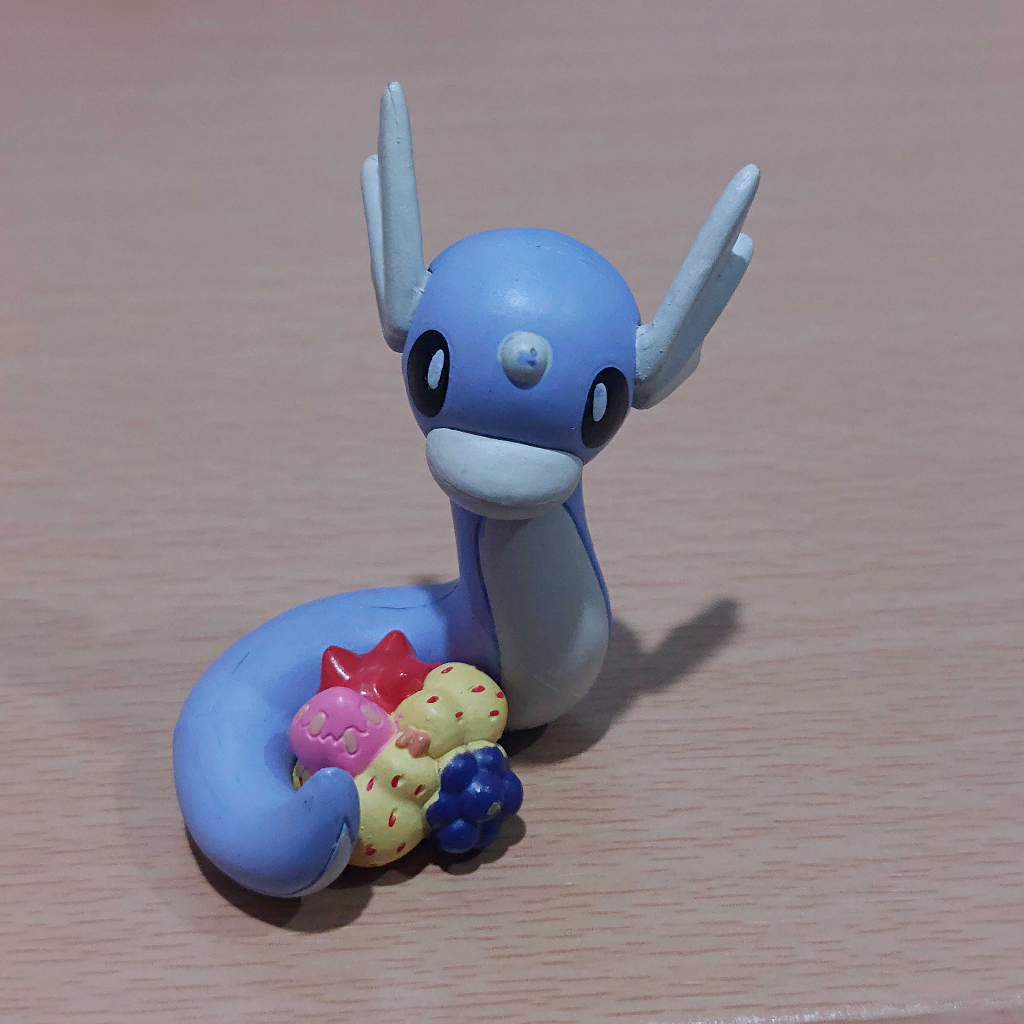 [ของแท้] [มือสอง] Pokemon Manpuku Pakupaku Mascot Okawari Dratini Figure Takara Tomy A.R.T.S