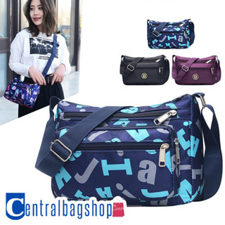 centralbagshop(C1160)กระเป๋าสะพายผ้าไนล่อนช่องเยอะ