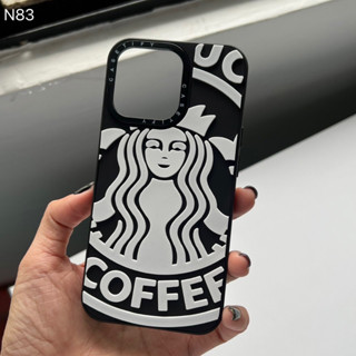 Case Iphone ซิลิโคนยางนูนลายผู้หญิง Coffee ขาวดำ