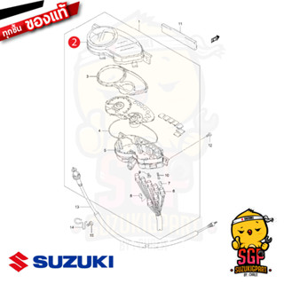 กระจกครอบเรือนไมล์ CASE, UPPER SPEEDOMETER แท้ Suzuki Smash 110 Revo