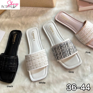 (36-44) รองเท้าแตะผ้าทวิต สไตล์เกาหลี งานแฟชั่นพร้อมส่ง