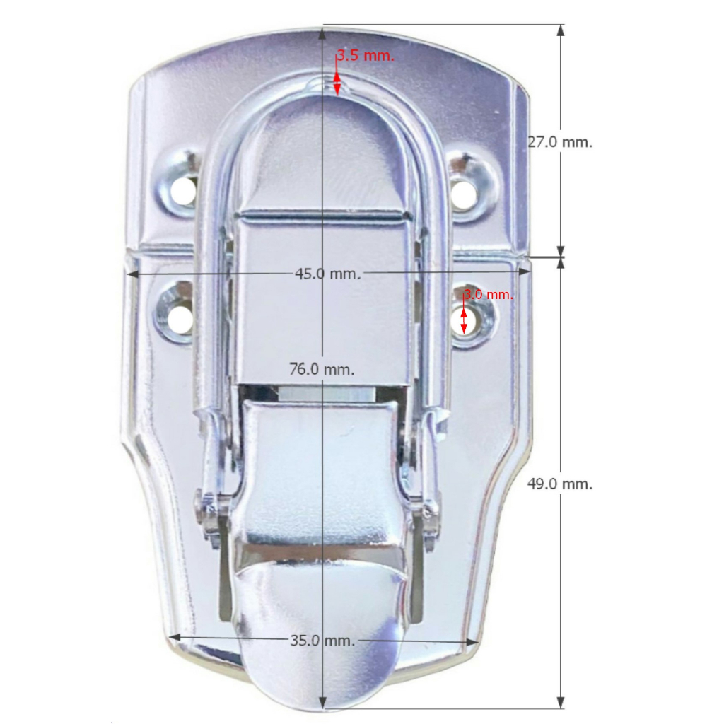 ล๊อกฝา ล๊อกฝากล่อง ขนาด 3 นิ้ว ไม่มีกุญแจ ล๊อกกล่อง อุปกรณ์แร็ค ล๊อกกระเป๋า อะไหล่กล่อง ต่อแร็ค ประกอบแร็ค ทำแร็ค