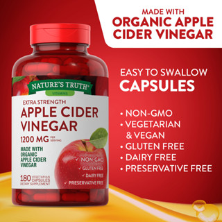 Natures Truth Apple Cider Vinegar 1200 mg 180เม็ด Exp.06/25