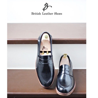 British รองเท้าหนัง รุ่น Premium Split toe Penny Loafer (Black)