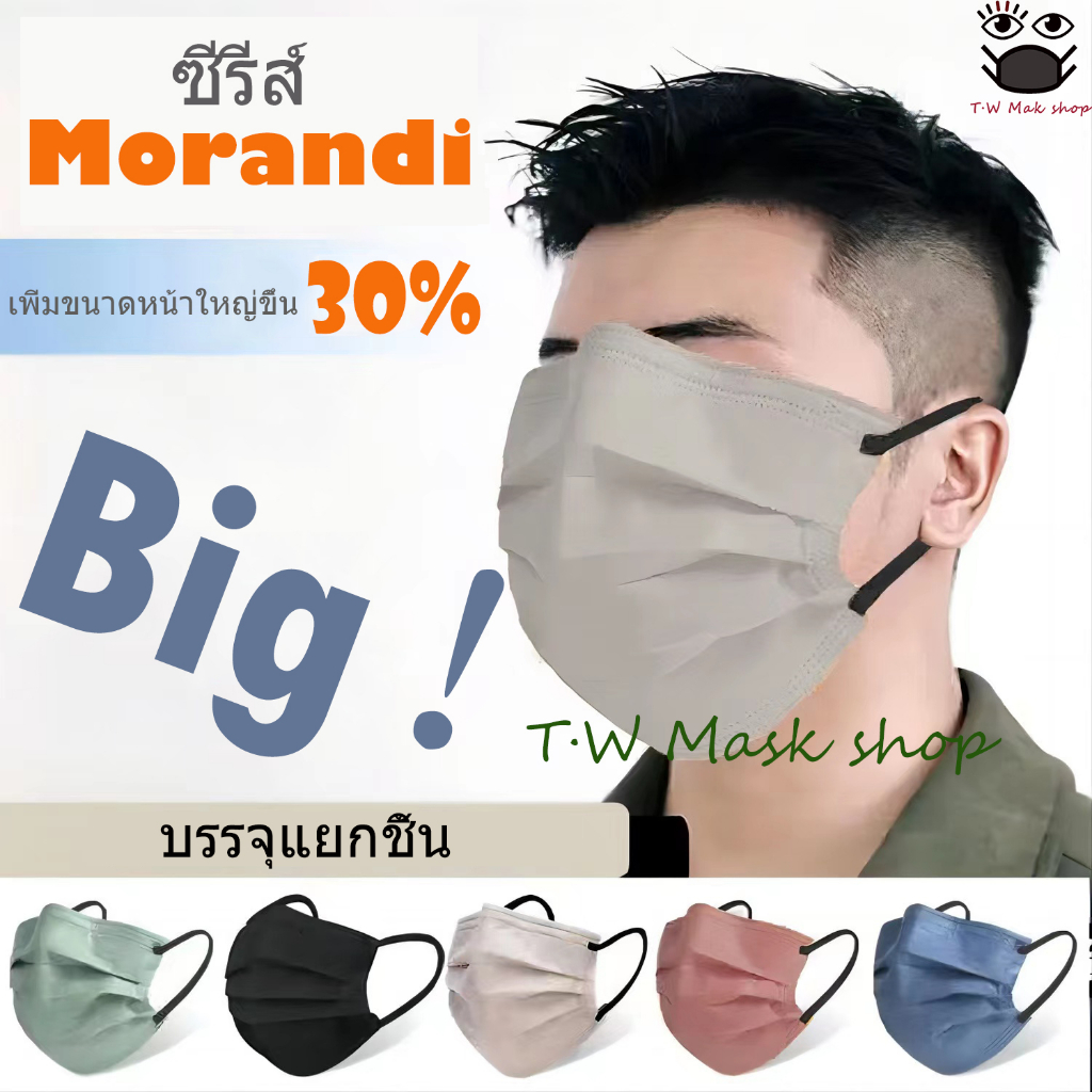 จัดส่งภายใน 48 ชม หน้ากากผู้ใหญ่ไซซ์ใหญ่ หน้ากากพิเศษสำหรับคนหน้าใหญ่ การป้องกันสามชั้น ใส่สบาย ระบายอากาศดี ไม่รัดห