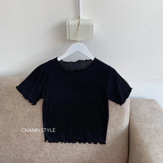 ✨CHANIN.STYLE✨เสื้อครอปชายหยัก ผ้าร่อง ยืดนิ่มทรงสวย ฟรีไซซ์ มีปลายทาง [No.D3- Avaเอวา]