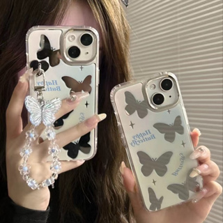 ✨ส่งเชือกเส้นเล็ก✨เคสไอโฟน 14 Pro Max 13 12 11 เคส for iPhone 14 กระจกเงา พกง่ายๆ การป้องกันการตก Case