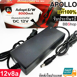 Apollo 12v8a APL-AC07 DC อะแดปเตอร์ Adapter 12V 8A 8000mA หัว5.5x2.5mm