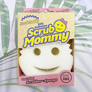 (Scrub Daddy®)  Scrub Mommy Dye Free Dual-Sided Scrubber+Sponge ฟองน้ำทำความสะอาดอเนกประสงค์ ฟองน้ำหน้ายิ้มสีขาว