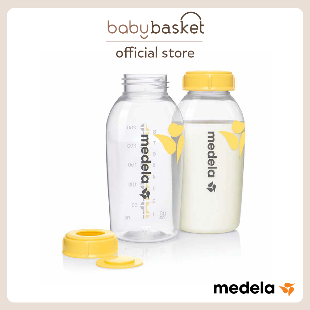 ขวดนมพร้อมฝาปิด Medela Breastmilk Bottle Set - 250 ml 2 ขวด
