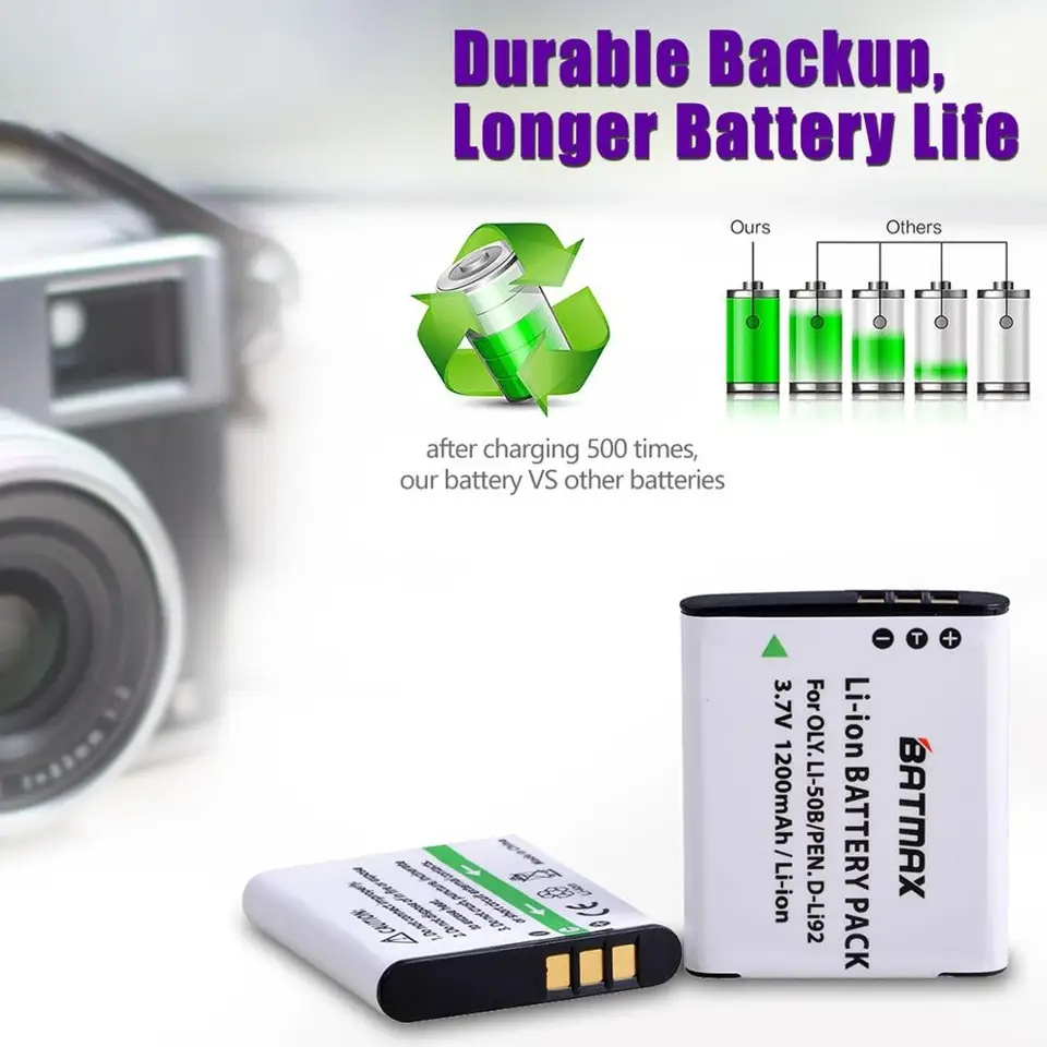แบตเตอรี่ แท่นชาร์จ Olympus Li-50B Li50B D-Li92 DLi92 Battery Charger li50b เเบต กล้อง 70B 90B SZ10