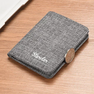 men's short wallet ผ้าใบบางเฉียบสั้น มินิที่เรียบง่าย กระเป๋าสตางค์ขนาดเล็กหญิงชาย ใบอนุญาตบัตรใบขับขี่แพคเกจ นักเรียน