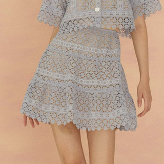 NEW !! Perana กระโปรงลูกไม้ NINA HAWAI Mini skirt ( สีเทา Grey )
