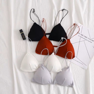 BRA35🍑ชุดชั้นในผู้หญิง  ชั้นในผู้หญิง สายเดี่ยวตะขอหน้า สายเล็กน่ารัก บราฟรีไซส์🍑