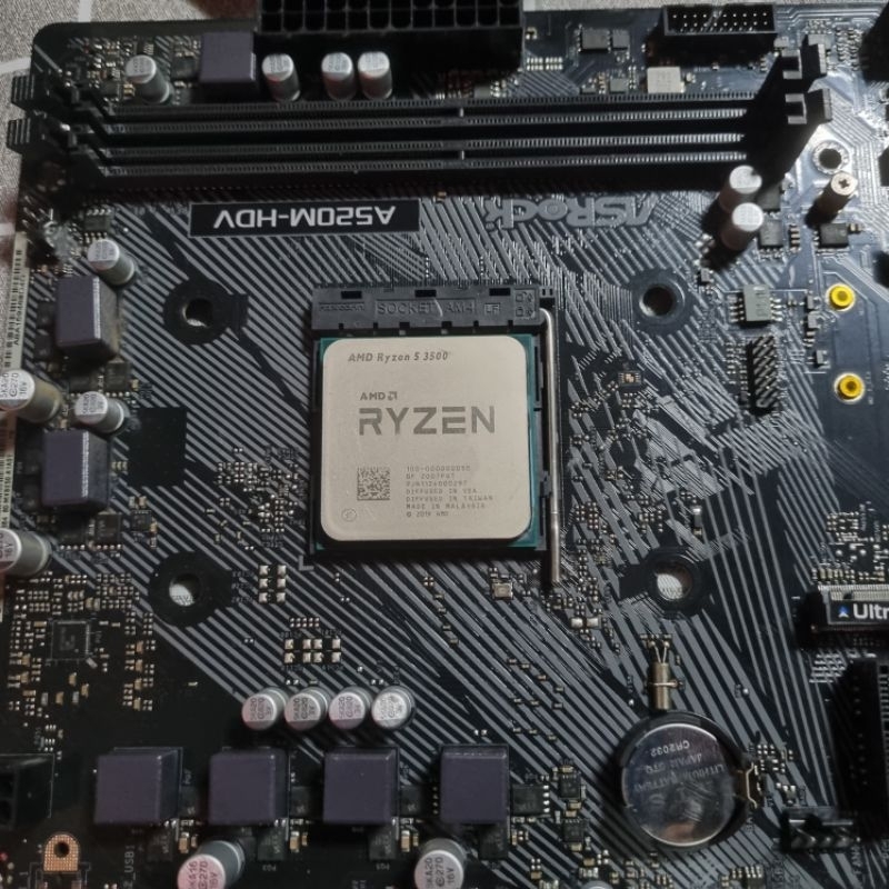 CPU AMD RYZEN 5 3500 + A520M ASROCK HDV  มือ2 ใช้งานปกติ-มีประกันศูนย์ไทย