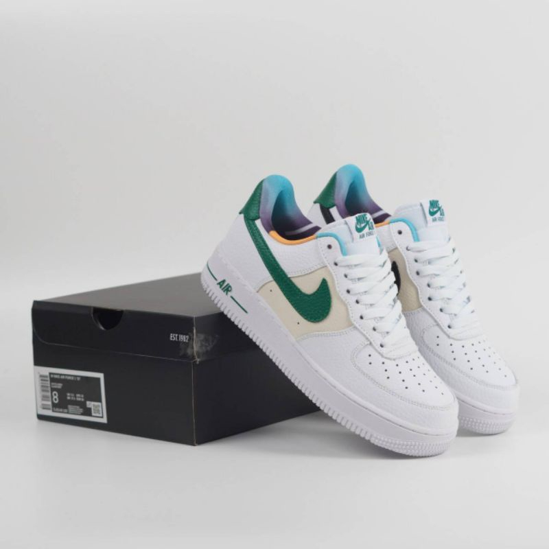 ของแท้ 100% Nike Air Force 1 Low Embedded White Green Black