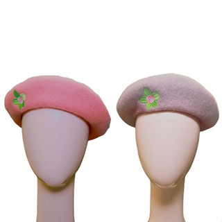 VGH MINI  FLOWER BERETS (PINK,GREY)