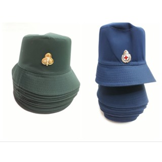 หมวกผ้าเนตรนารี+เข็มติดหมวก(1โหล)
