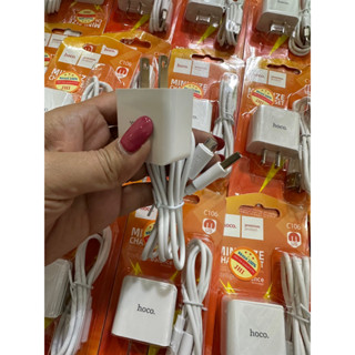 HOCO C106 เซ็ทหัวชาร์จ 1USB + สายชาร์จ จ่ายไฟเร็ว 10.5W มีแผงวงจรอัจฉริยะ กันกระแสไฟเกิน สำหรับ Micro