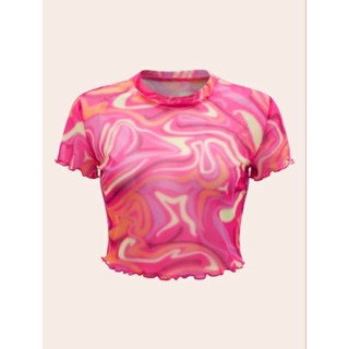 💗เสื้อครอปซีทรู Y2K ลายหินอ่อนสุดแซ่บ🌈𝑷𝒓𝒆𝒐𝒓𝒅𝒆𝒓 𝟕 𝑫𝒂𝒚🌈