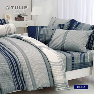 TULIP Delight พิมพ์ลาย DL103 โทนเทากรม ชุดผ้าปูที่นอน ผ้าปูที่นอน ผ้าห่มนวม พิมพ์ลายสวยงาม สัมผัสนุ่ม